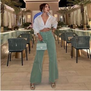 Zara Green Wide Leg Pants
